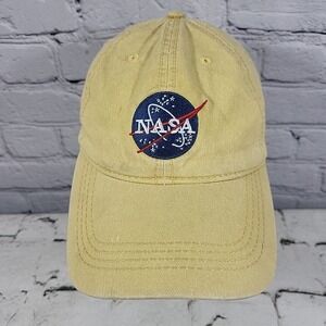 Prairie Mountain NASA Patch Hat Mens OSFA Yellow Strapback Ball Cap